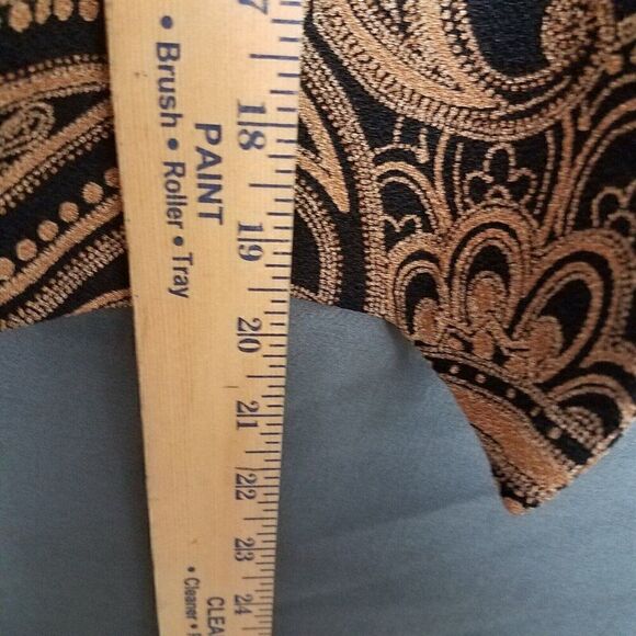 R&K Originals Open Jacket Size 16 Black Gold Light Weight Jacket Paisley Printed - Picture 7 of 10